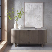 Duo Grey Oiled Oak Wide Sideboard with Monte Blanco Sintered Stone Top