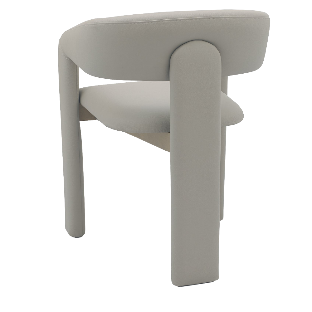 Duo Grey Oiled Oak Upholstered Chair - Grey Bonded Leather