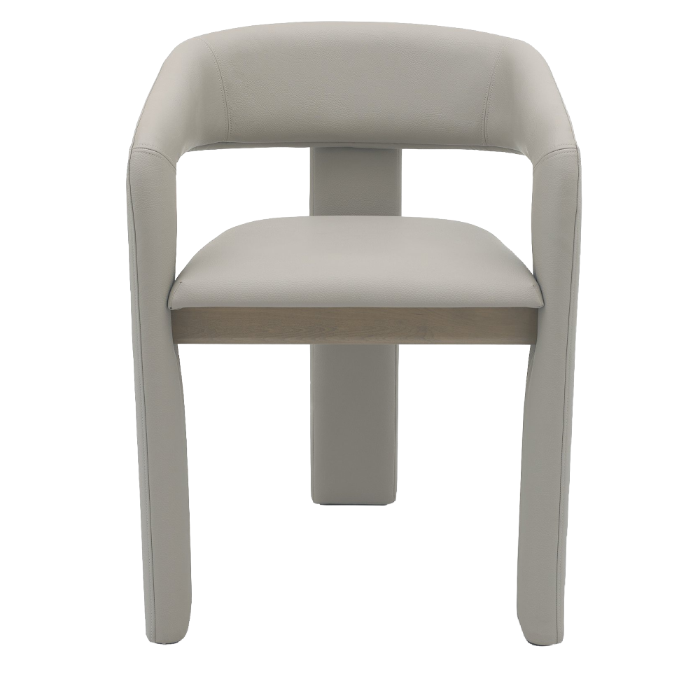 Duo Grey Oiled Oak Upholstered Chair - Grey Bonded Leather