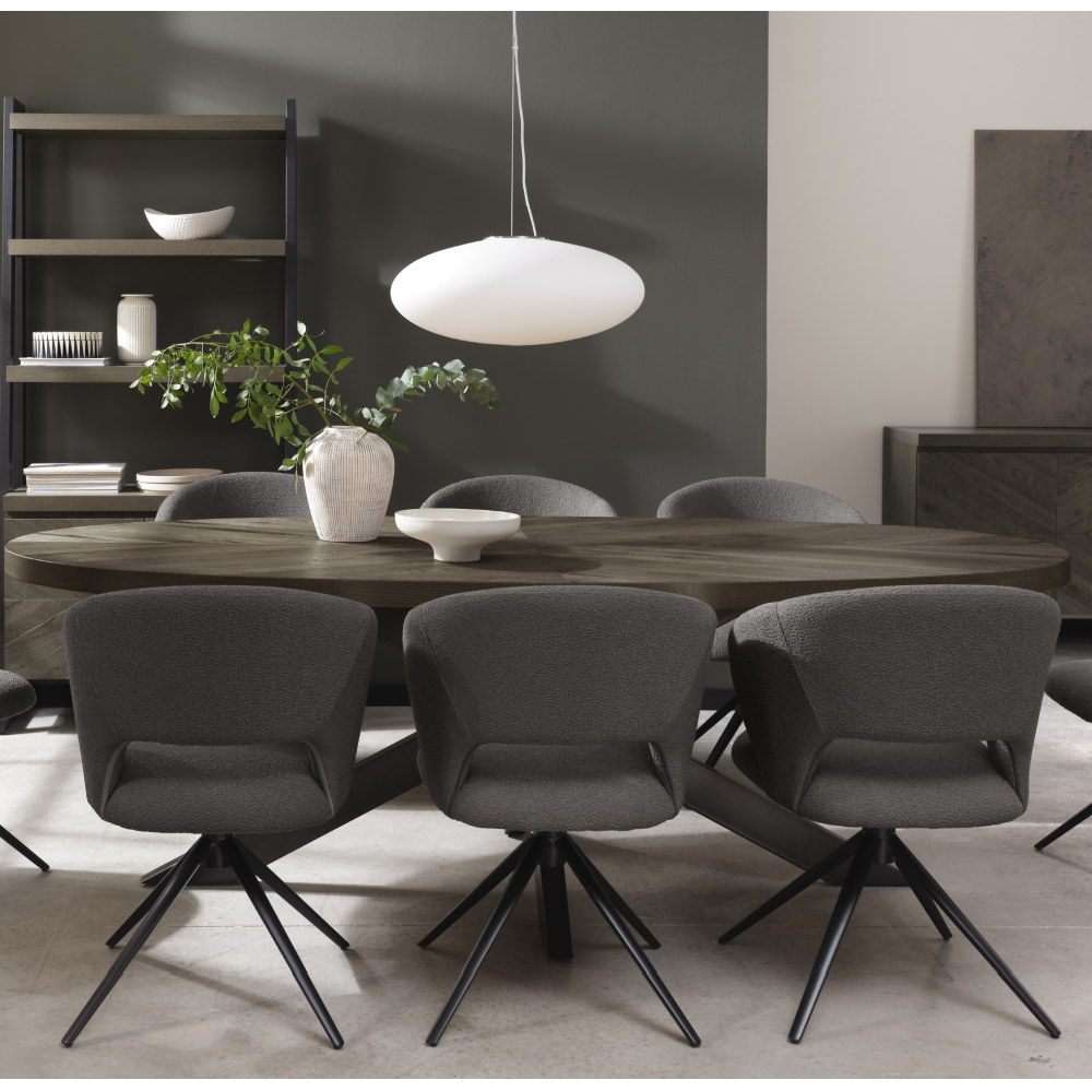 Ellipse Rustic Oak 8 Seater Dining Table