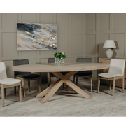 Falun Medium Oval Dining Table Smoked Oak 190cm x 105cm