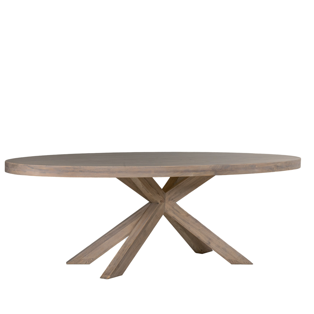 Falun Medium Oval Dining Table Smoked Oak 190cm x 105cm