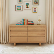 Flynn Washed oak 6 drawer wide chest