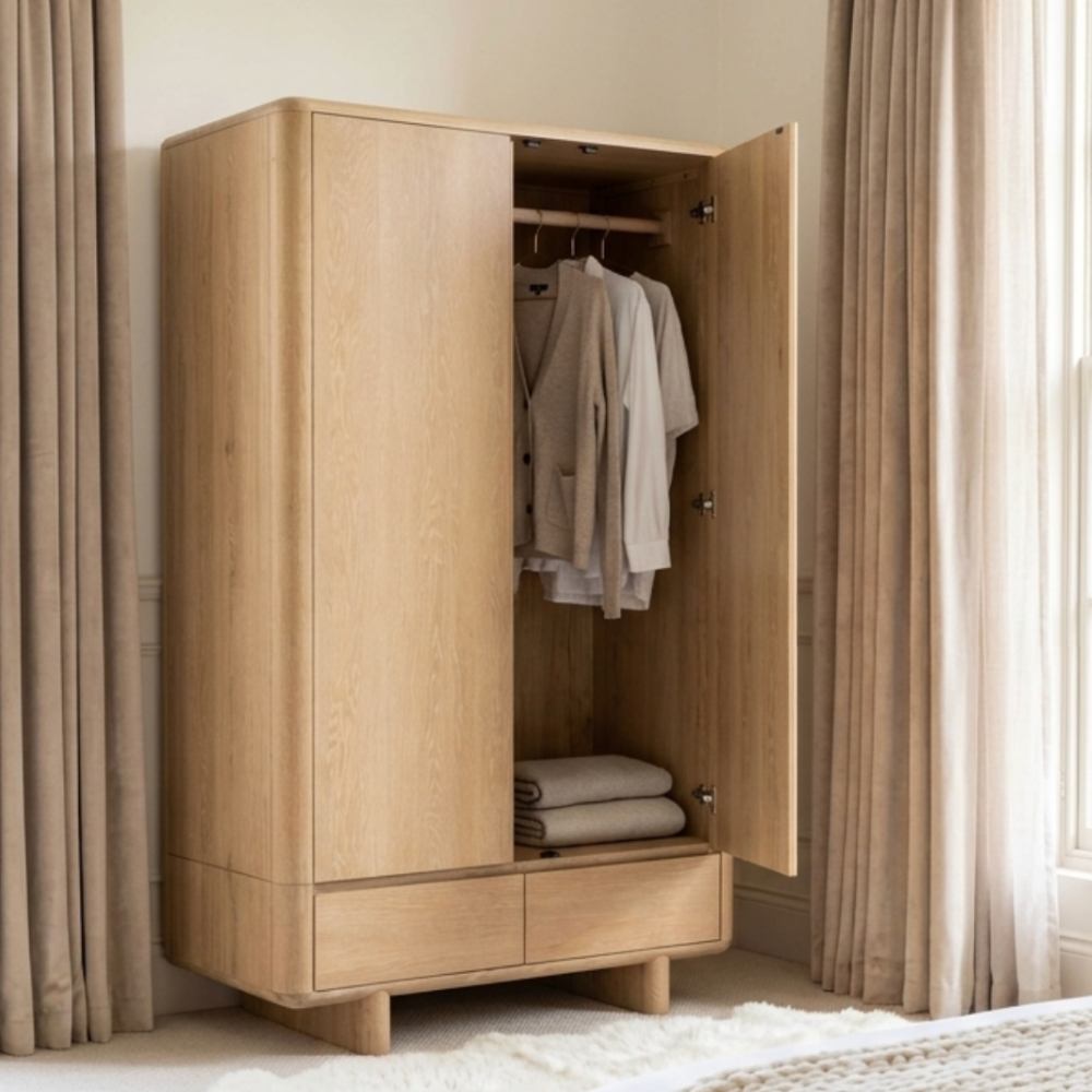 Flynn Washed Oak Double wardrobe