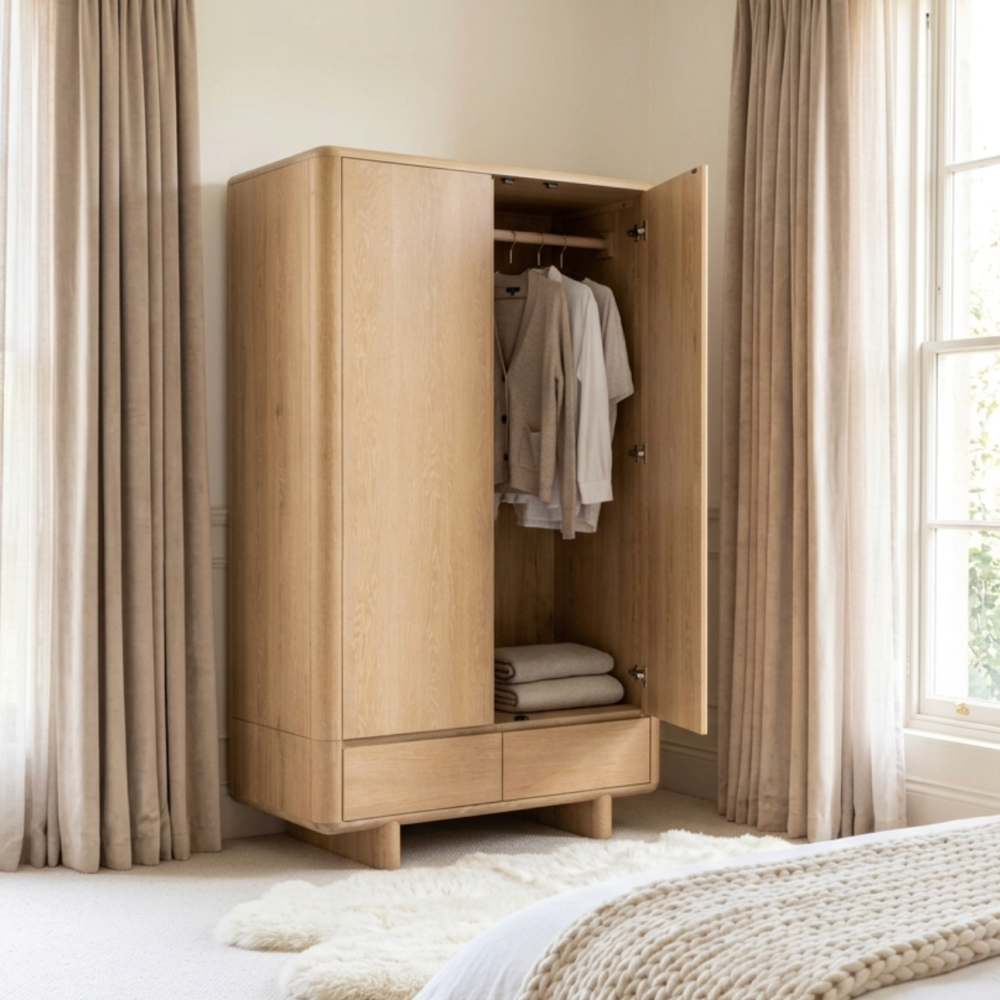Flynn Washed Oak Double wardrobe
