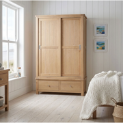 Foxington washed Oak Double Sliding Door Wardrobe