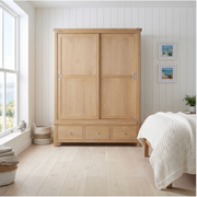 Foxington washed Oak Triple Sliding Door Wardrobe