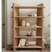 Flynn Natural Oak Open Display Bookcase