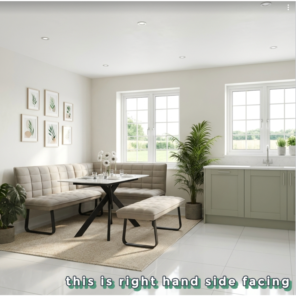 Aura Corner Dining Table and Bench Set Inclding Lima Table