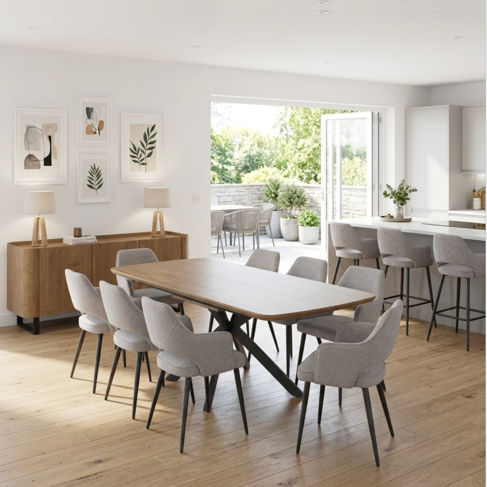 Boston Extending Table 1600-2000mm Rustic Oak
