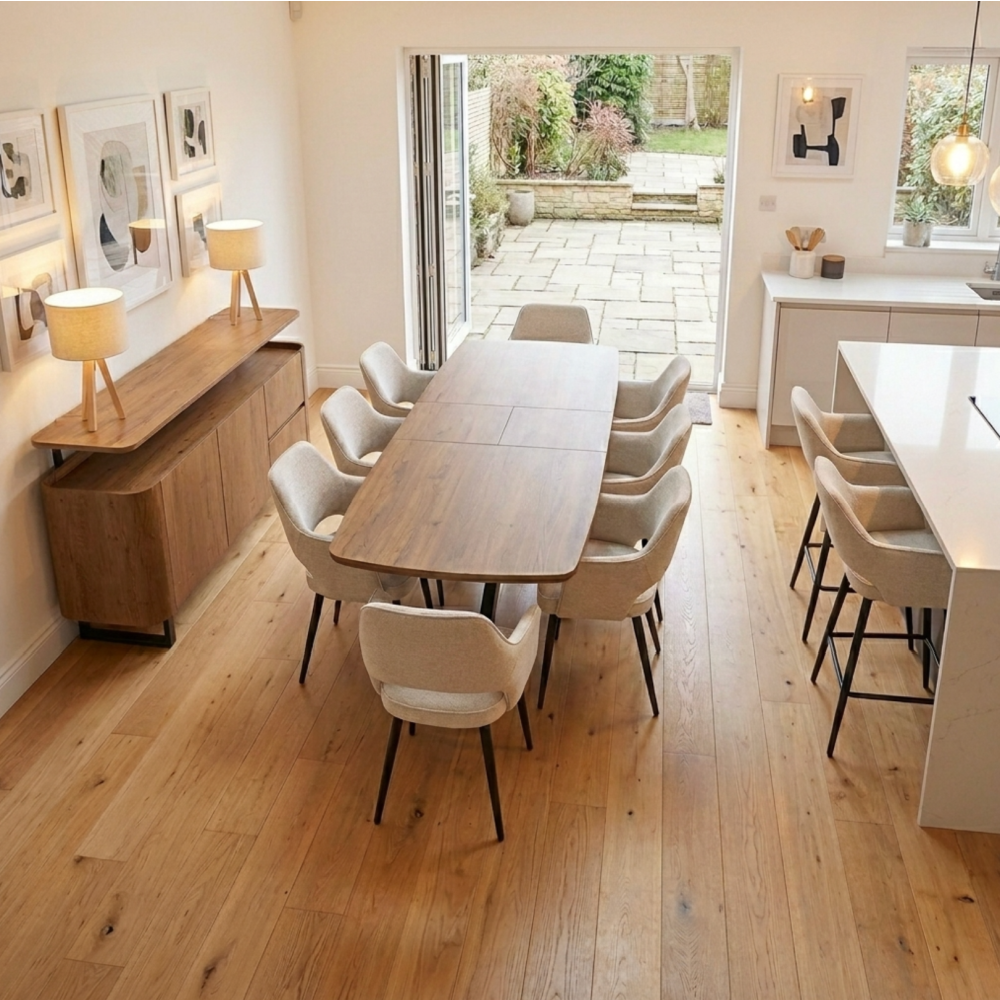 Boston Extending Table 1600-2000mm Rustic Oak