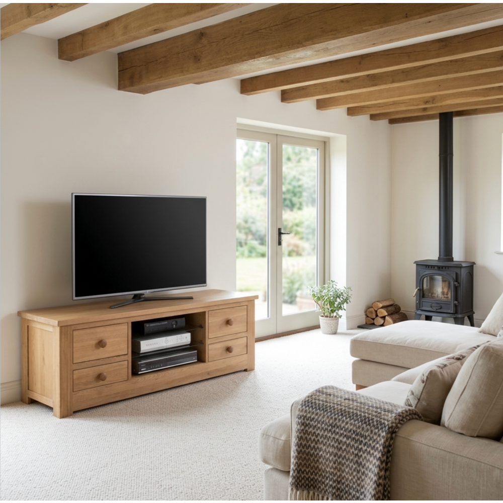 Torino Contemporary Oak Large Plasma Unit