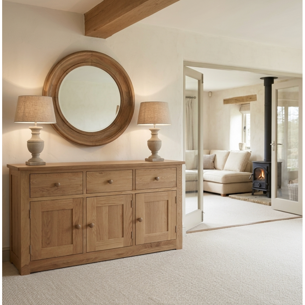 Torino Solid Oak Large Sideboard