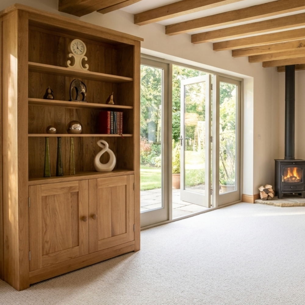 Torino Contemporary Oak 2 Door Bookcase