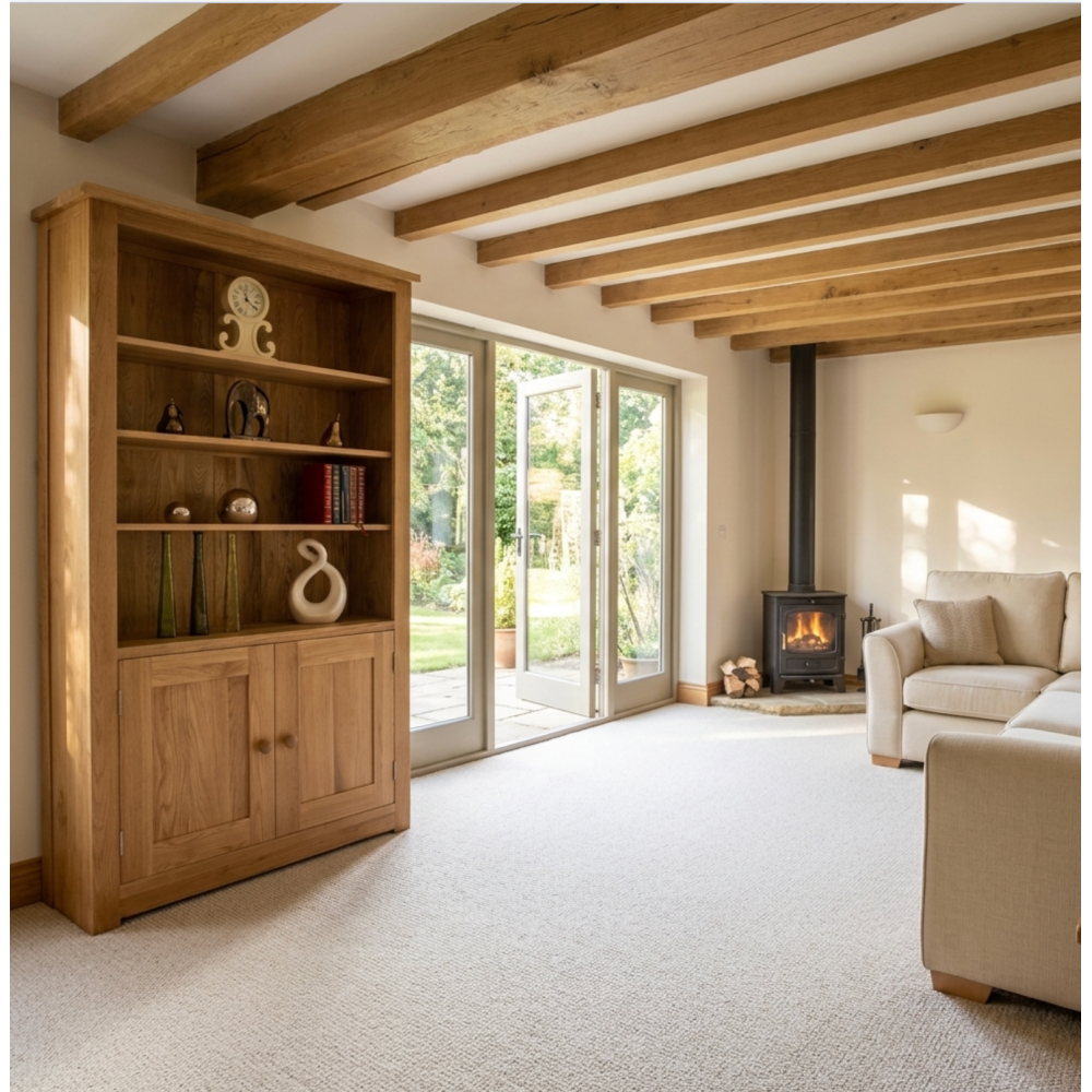 Torino Contemporary Oak 2 Door Bookcase