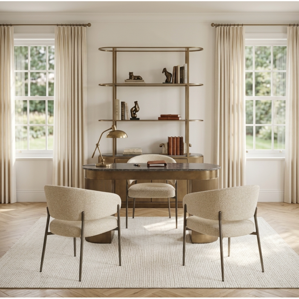 Belvedere Royal Gold Shelving Unit With Storage