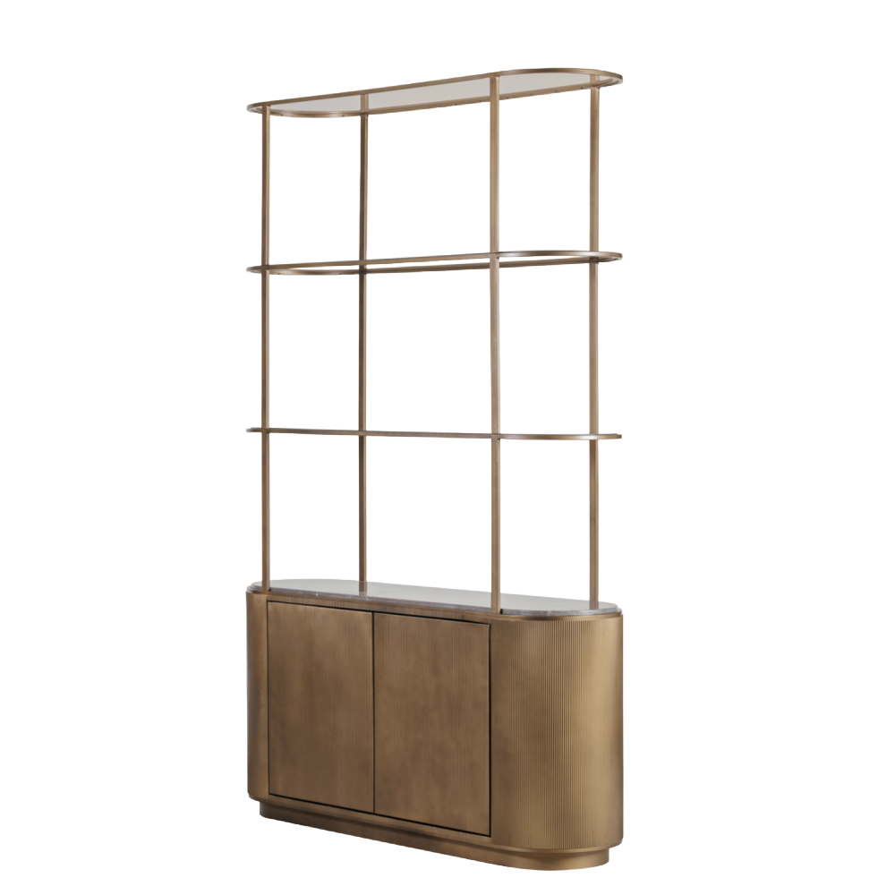 Belvedere Royal Gold Shelving Unit With Storage