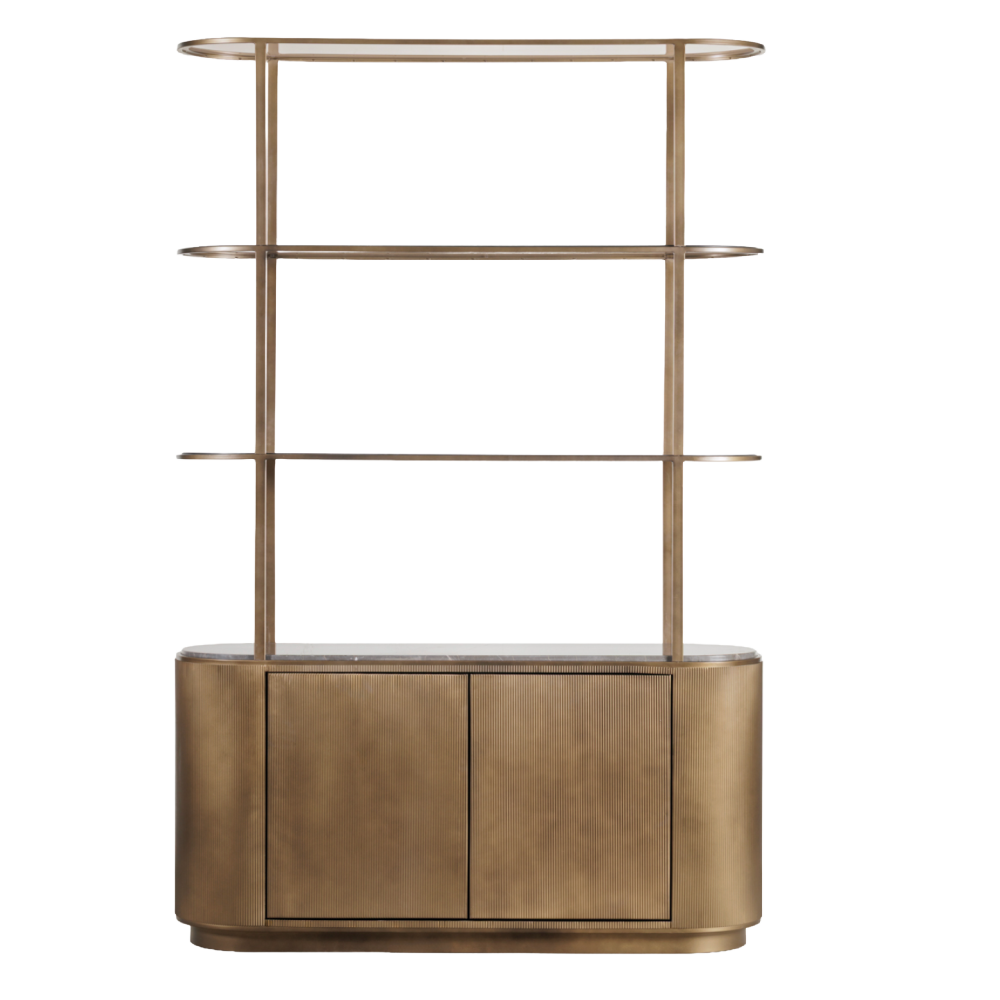 Belvedere Royal Gold Shelving Unit With Storage
