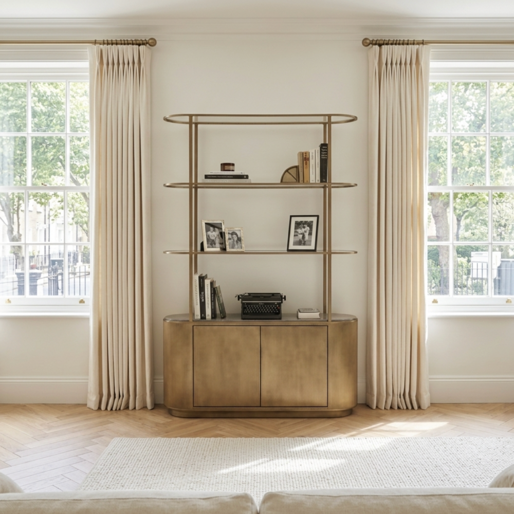 Belvedere Royal Gold Shelving Unit With Storage