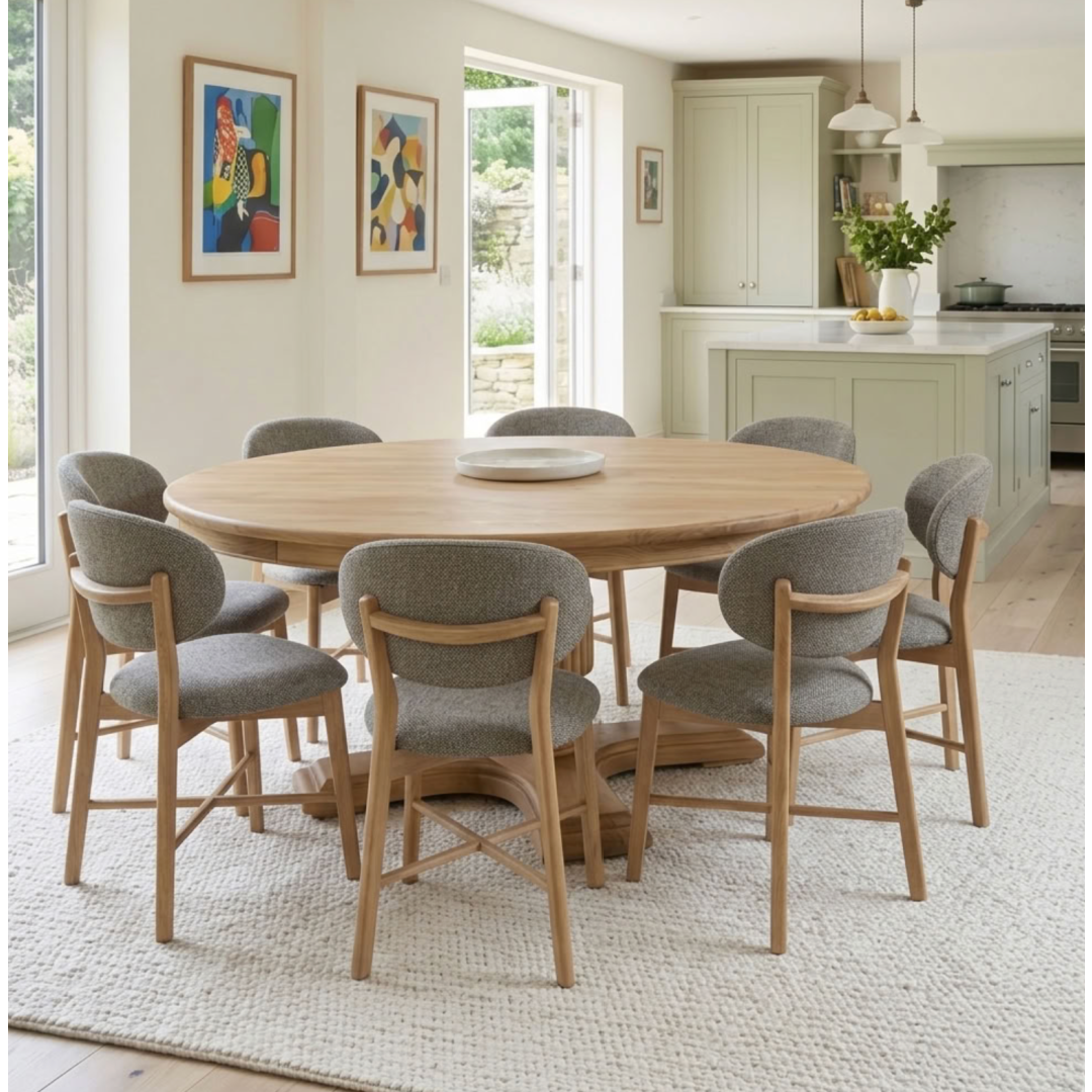 Sofia 180cm Round Dining Tables ! Best seller new light oak colour