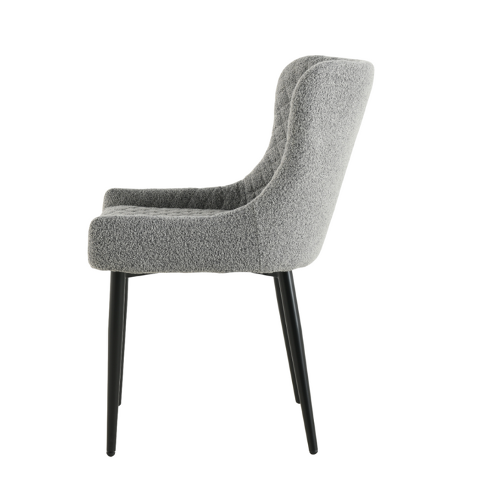 Diamond stictch grey fabric chair