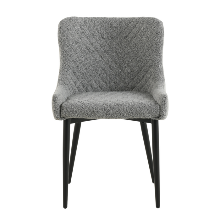 Diamond stictch grey fabric chair