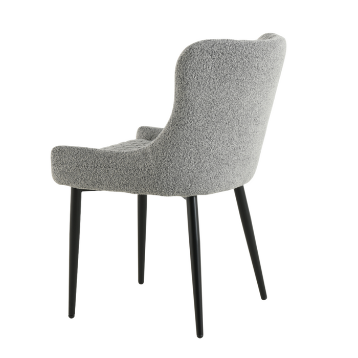 Diamond stictch grey fabric chair