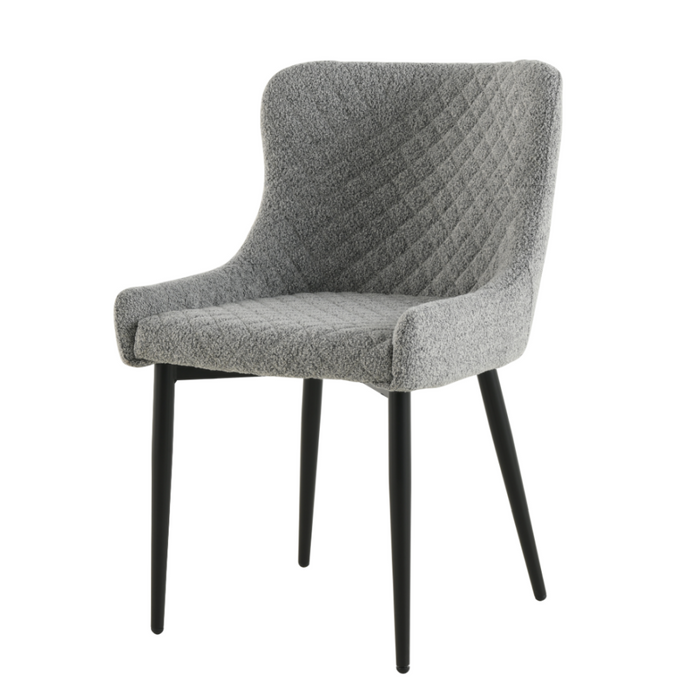 Diamond stictch grey fabric chair