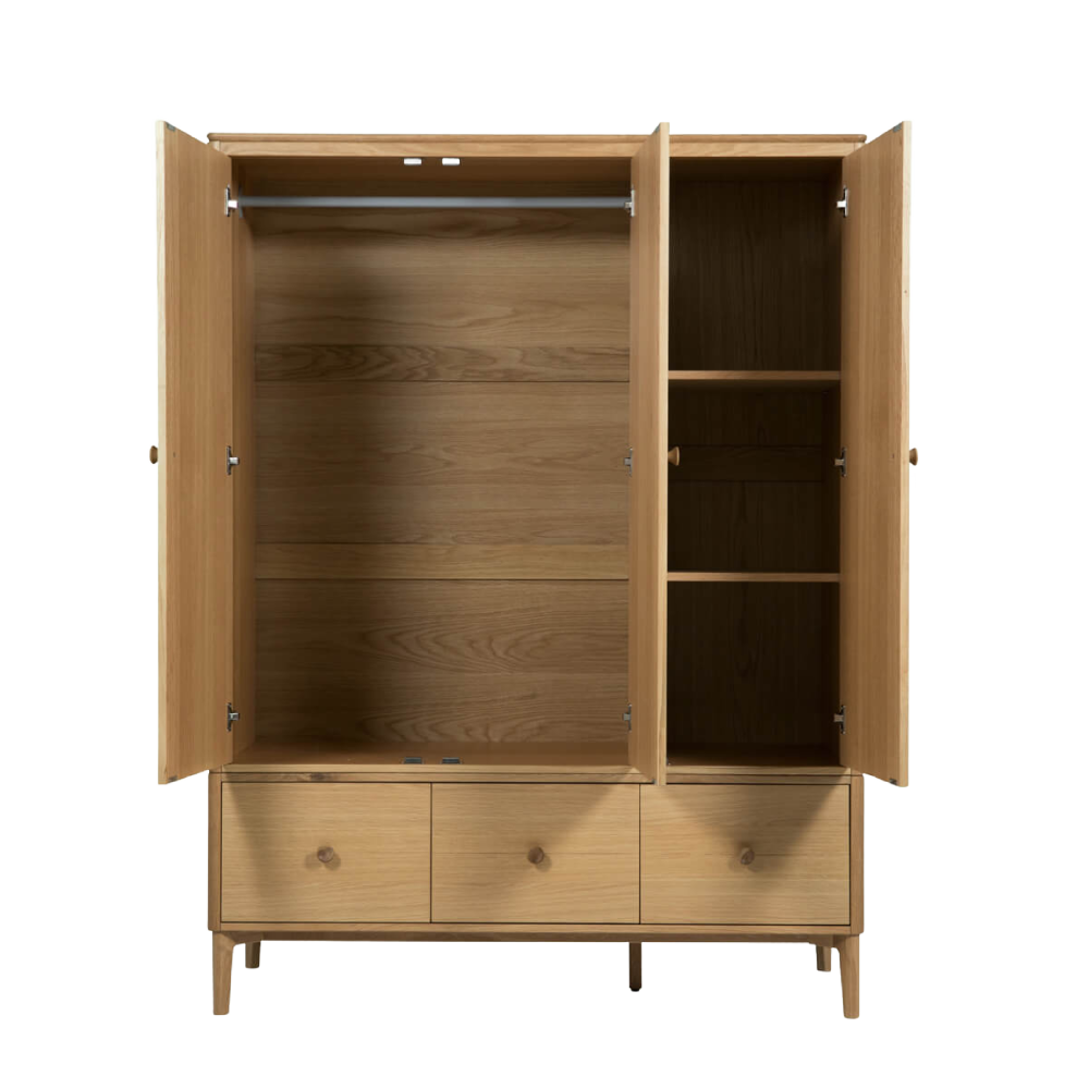 Hadley 3 Door Wardrobe Natural