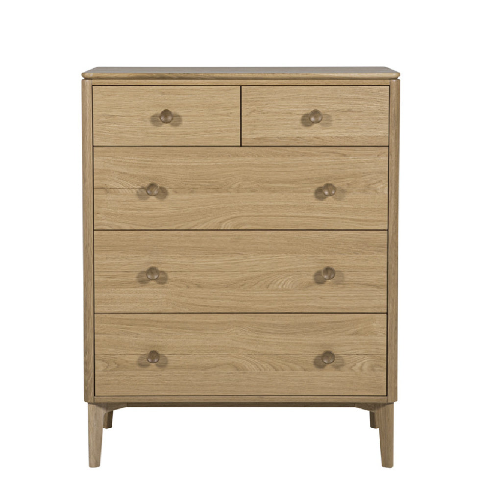 Hadley Medium 5 Drawer Chest of Drawers Natural