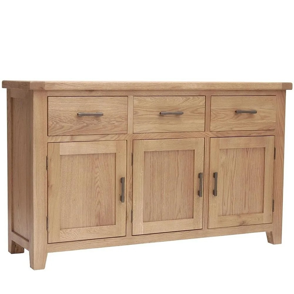 Hampshire Oak 150cm Large 3 Door Sideboard