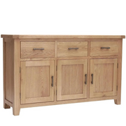 Hampshire Oak 150cm Large 3 Door Sideboard