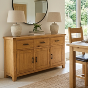 Hampshire Oak 150cm Large 3 Door Sideboard