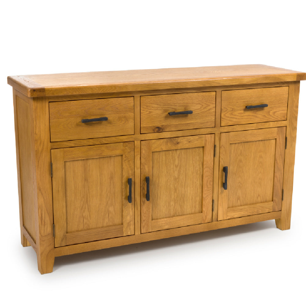 Hampshire Oak 150cm Large 3 Door Sideboard