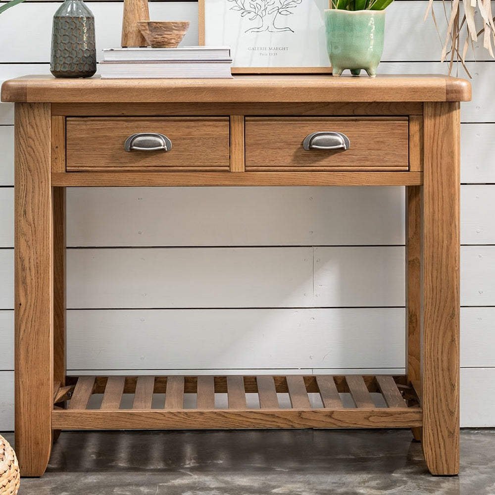 Tewkesbury Smoked Oak Console Table