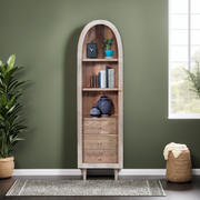 Icon Single Door Glass Cabinet Whitewashed