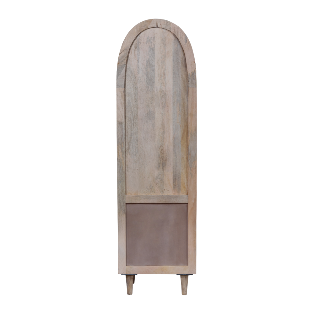 Icon Single Door Glass Cabinet Whitewashed