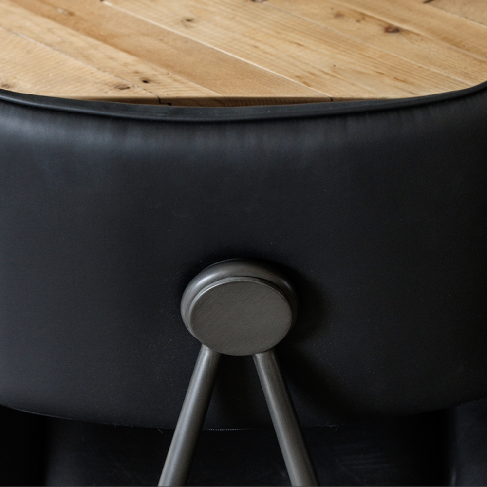 Jack Black Tan PU Leather Dining Chair with Industrial Legs