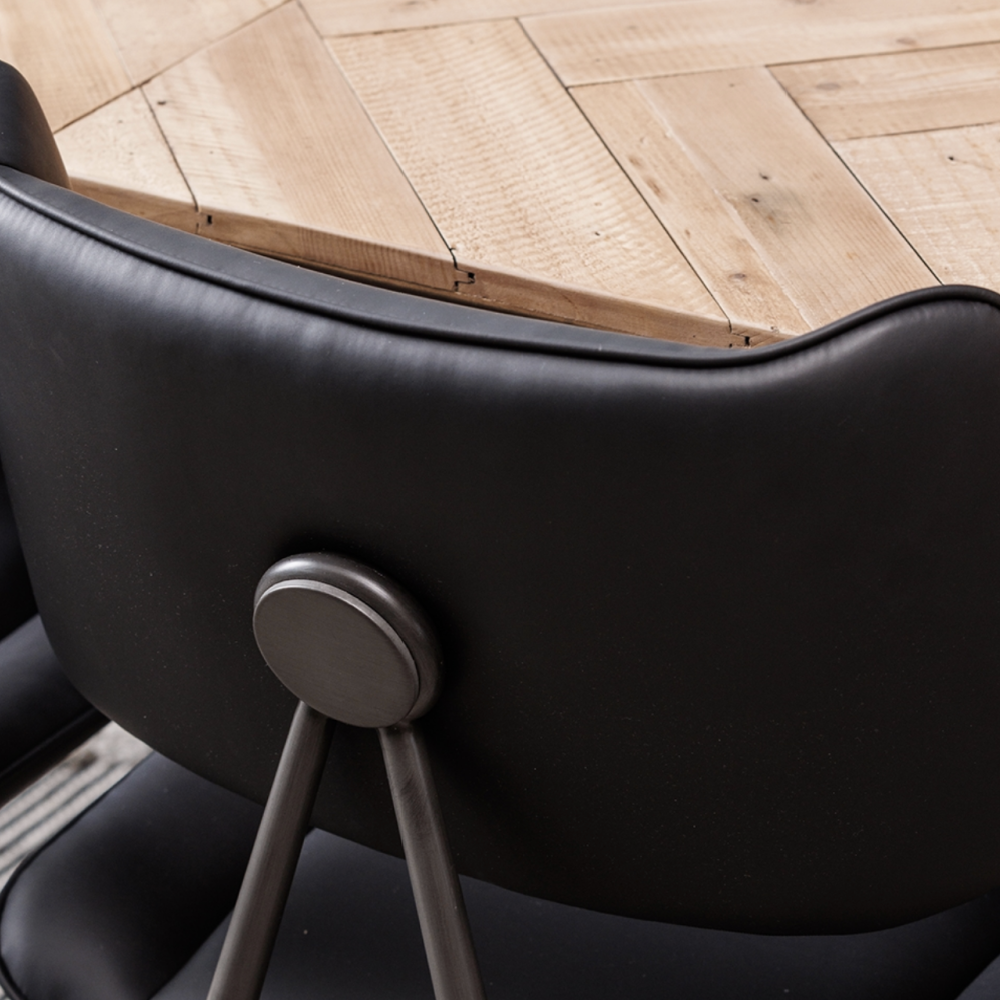 Jack Black Tan PU Leather Dining Chair with Industrial Legs