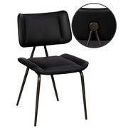 Jack Black Tan PU Leather Dining Chair with Industrial Legs