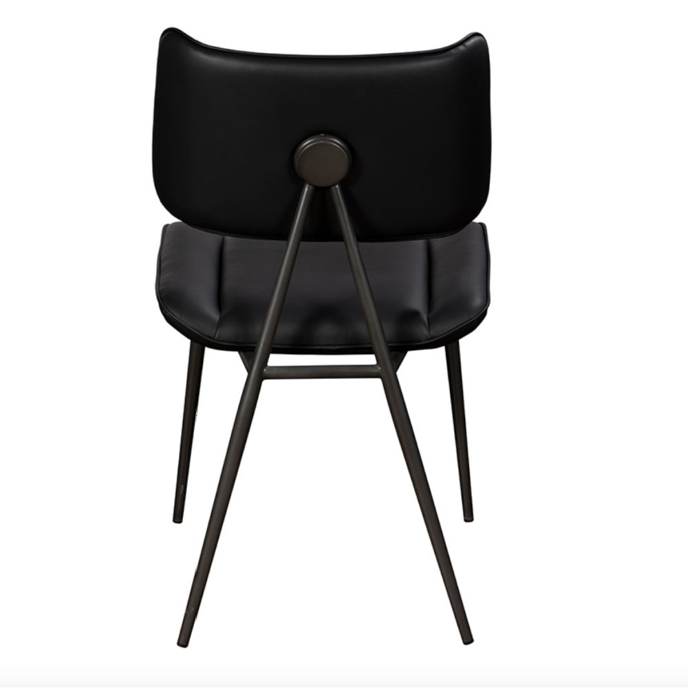 Jack Black Tan PU Leather Dining Chair with Industrial Legs