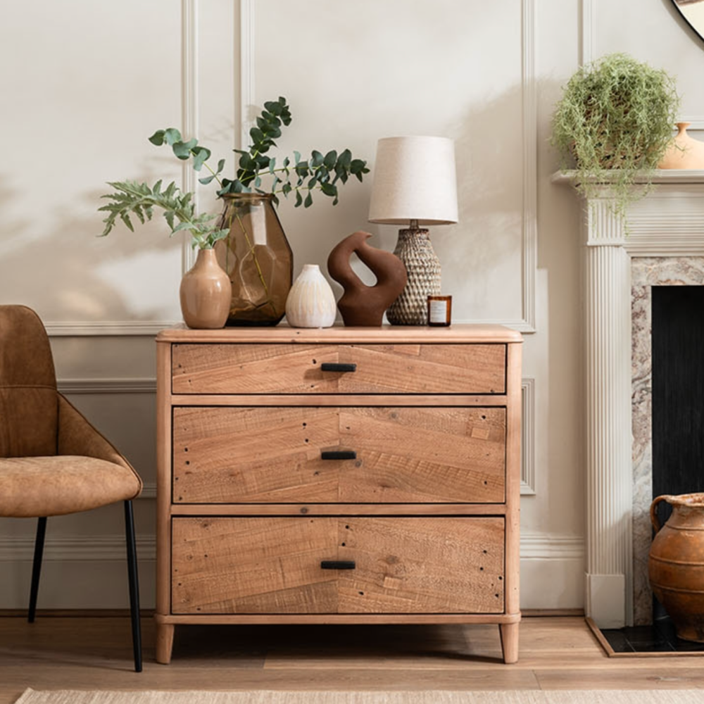 Jude Reclaimed Wood 3 Drawer Chest Of Drawers !New Range!!