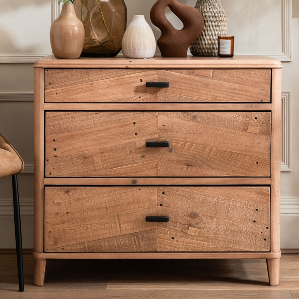 Jude Reclaimed Wood 3 Drawer Chest Of Drawers !New Range!!