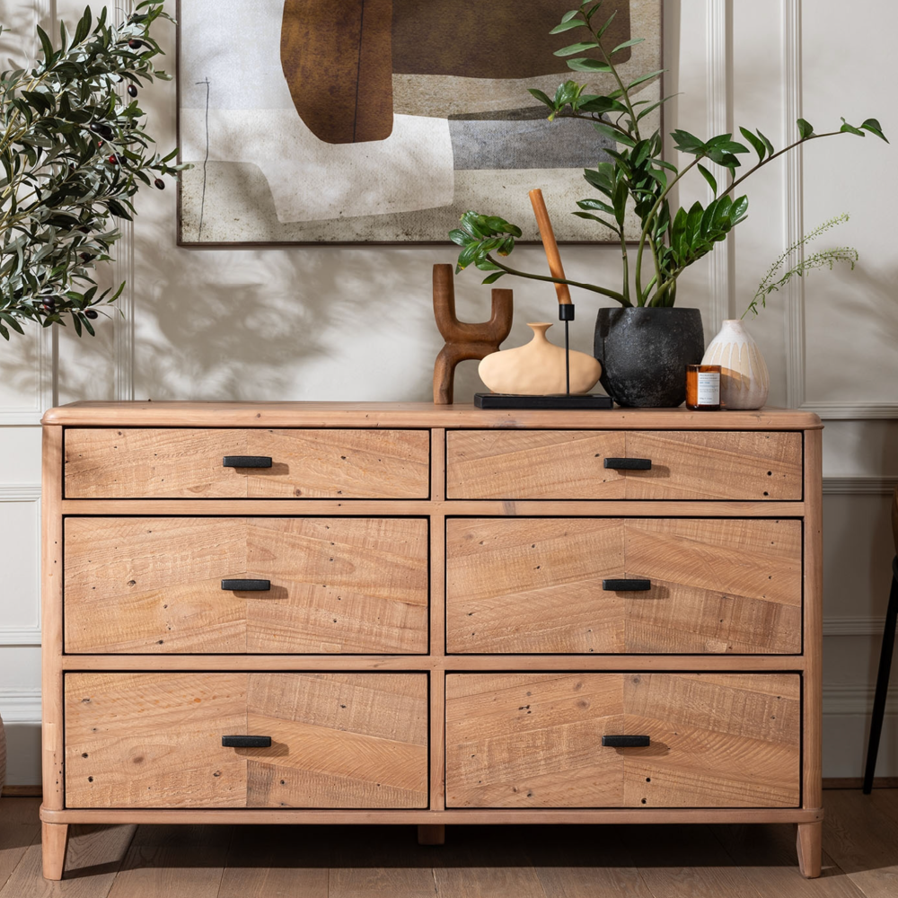Jude Reclaimed Wood 6 Drawer Wide Chest Of Drawers