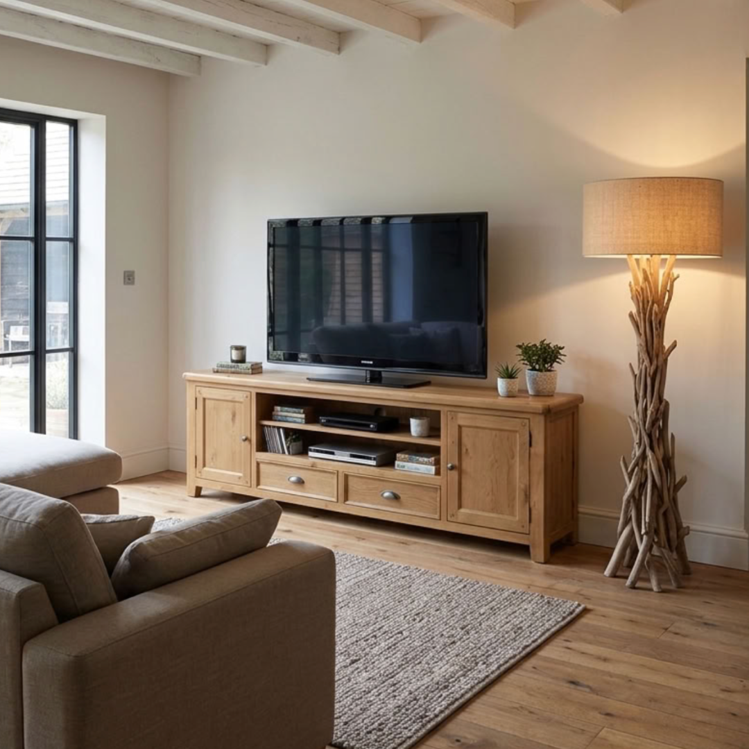 Kingsbury Oak Extra wide 214cm TV Unit
