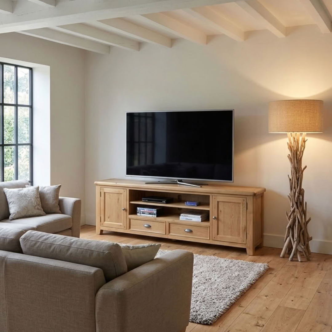 Kingsbury Oak Extra wide 214cm TV Unit