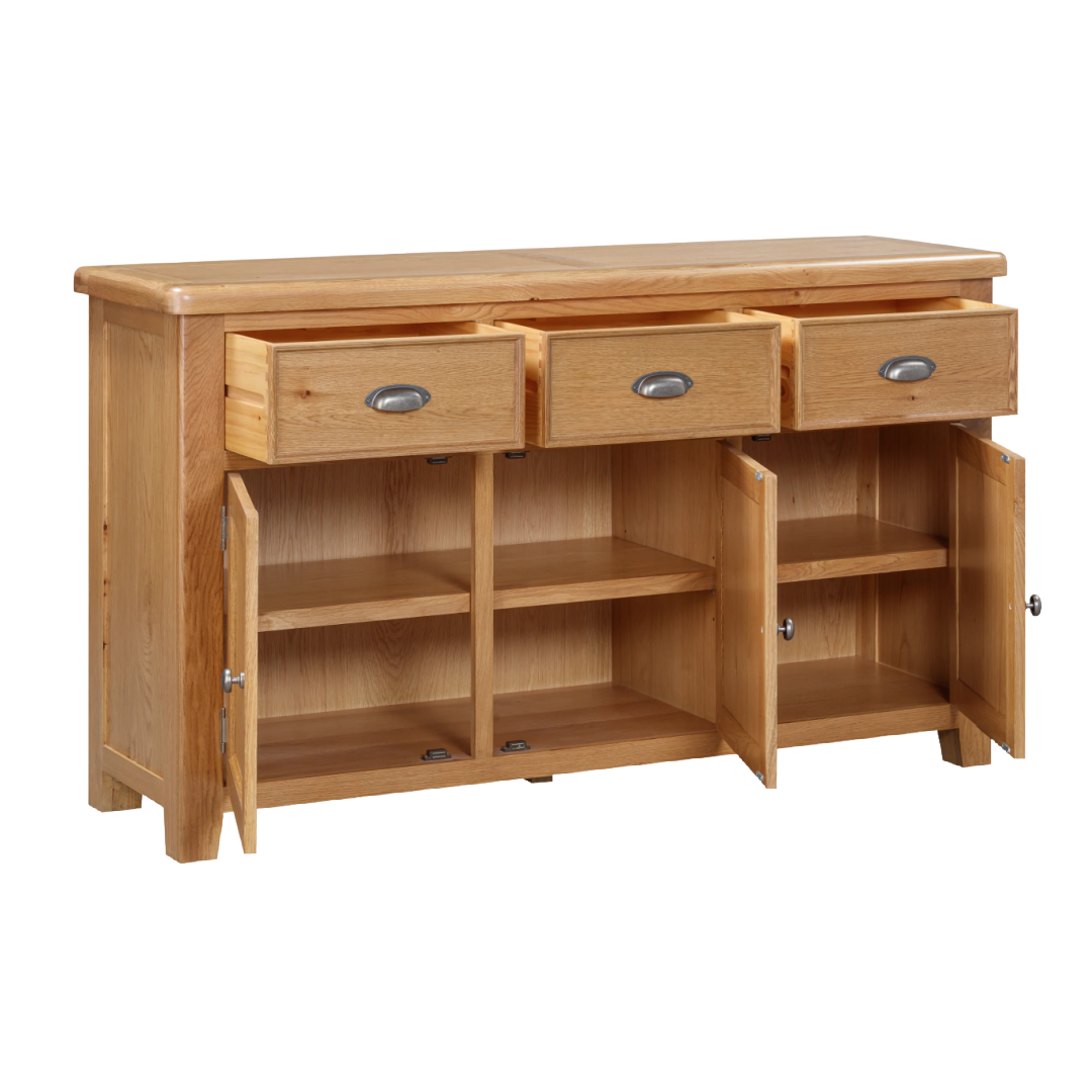 Kingsbury Oak  3Door and Drawer  Sideboard