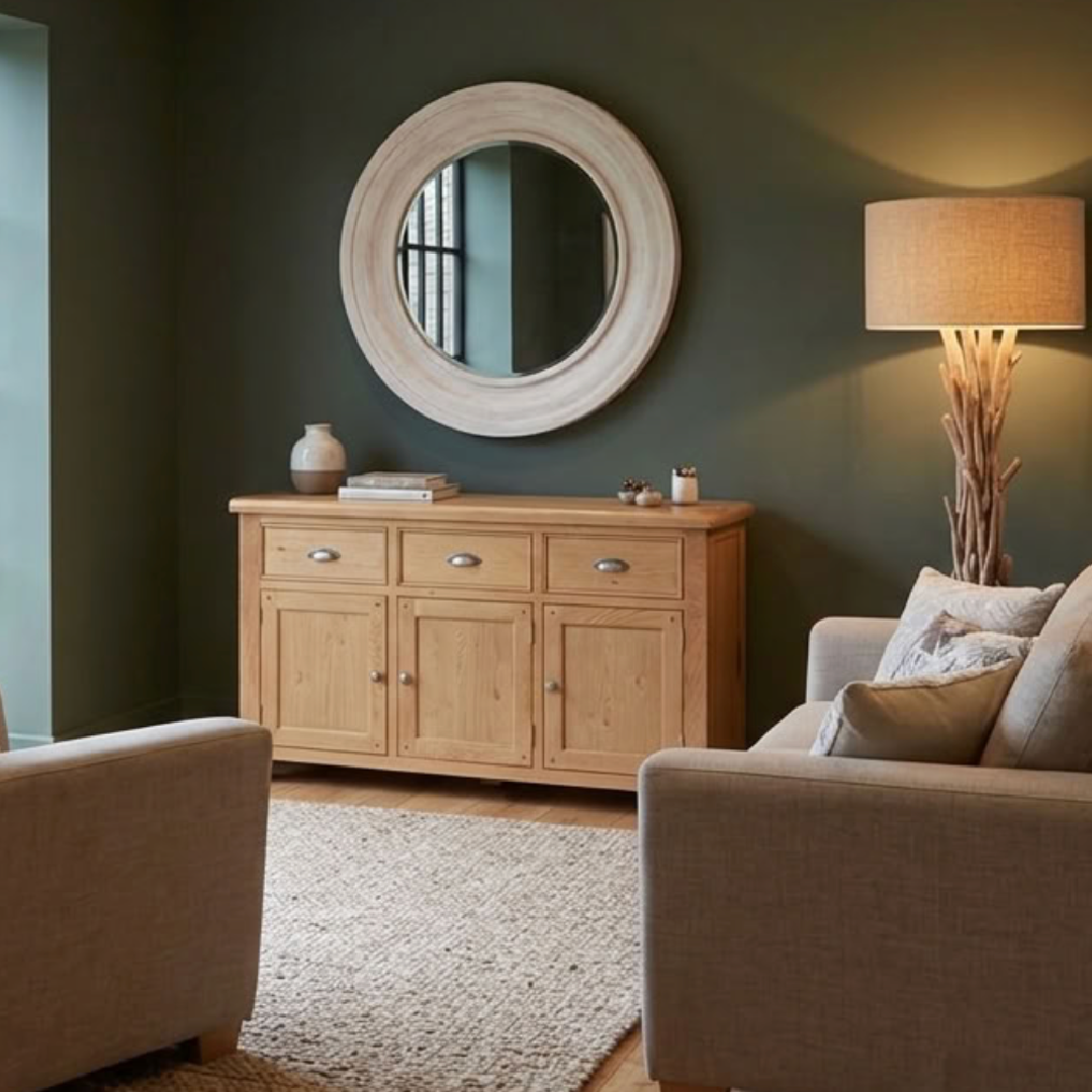 Kingsbury Oak  3Door and Drawer  Sideboard
