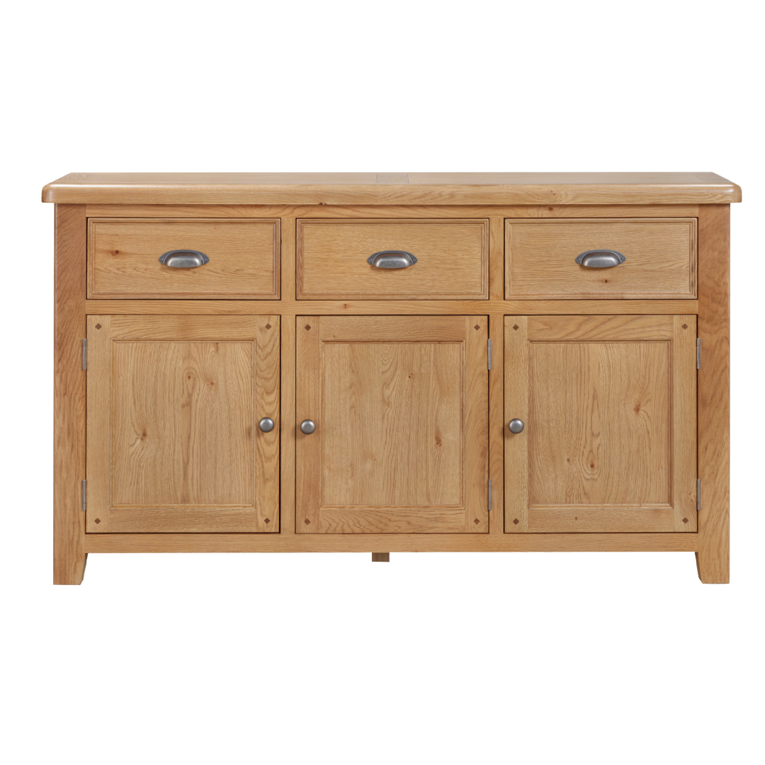 Kingsbury Oak  3Door and Drawer  Sideboard