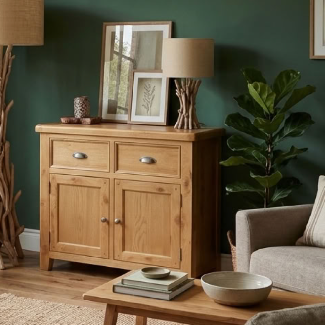 Kingsbury Oak  2 Door and Drawer  Sideboard